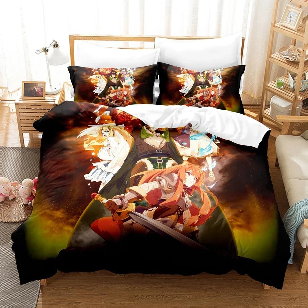 

Stylish Warm Double Twin Full Queen King 3D Printed The Rising of Shield Hero Adult Kids Bedclothes Quilt Comforter (quilt)-EU Single(135*200cm)3pcs