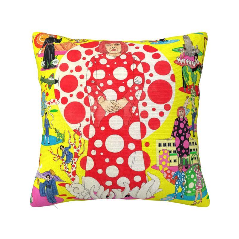 Luxury Yayoi Kusama Abstract Art Pumpkin Cushion Covers 45x45cm Velvet Pillow for Sofa Car Square Pillowcase Home Decorative