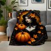 Halloween Witch Framed Art PrintBlanket Flannel Throw Blanket for Sofa, Bed, Travel, Camping, Office, Couch, Chair