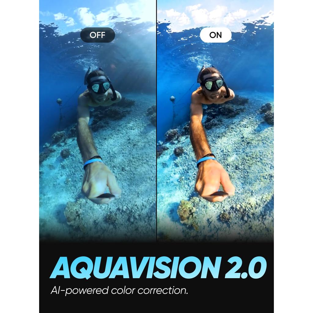 Insta360 X3 Action Camera with New 48MP IPX8 72MP Image Active 4K 60fps Horizon AI Voice Control Action Live and Underwater Webcam Invisible Diving
