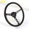 NEW Black Classic PU Steering Wheel 15inch 380mm Flat Dish Racing Sports Steering Wheel for Universal