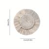 [Bohemian Coaster] Bohemian Round Braided Coaster with Tassels | Handmade Macrame Cup Cushion, Non-Slip Coffee Pad for Restaurants