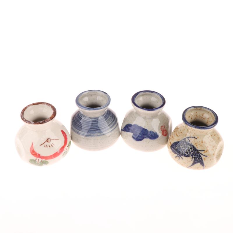 Chinese Style Ceramic Toothpick Holder Mini Retro Cotton Swab Storage Jar Simple Small Vases Decor Toothpick Dispenser Box