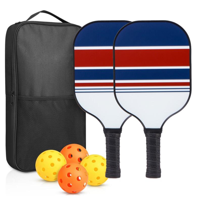 Carbon Fiber Pickleball Paddle Set With PP Honeycomb Core UV Printed Racket Beginners To Advanced Players