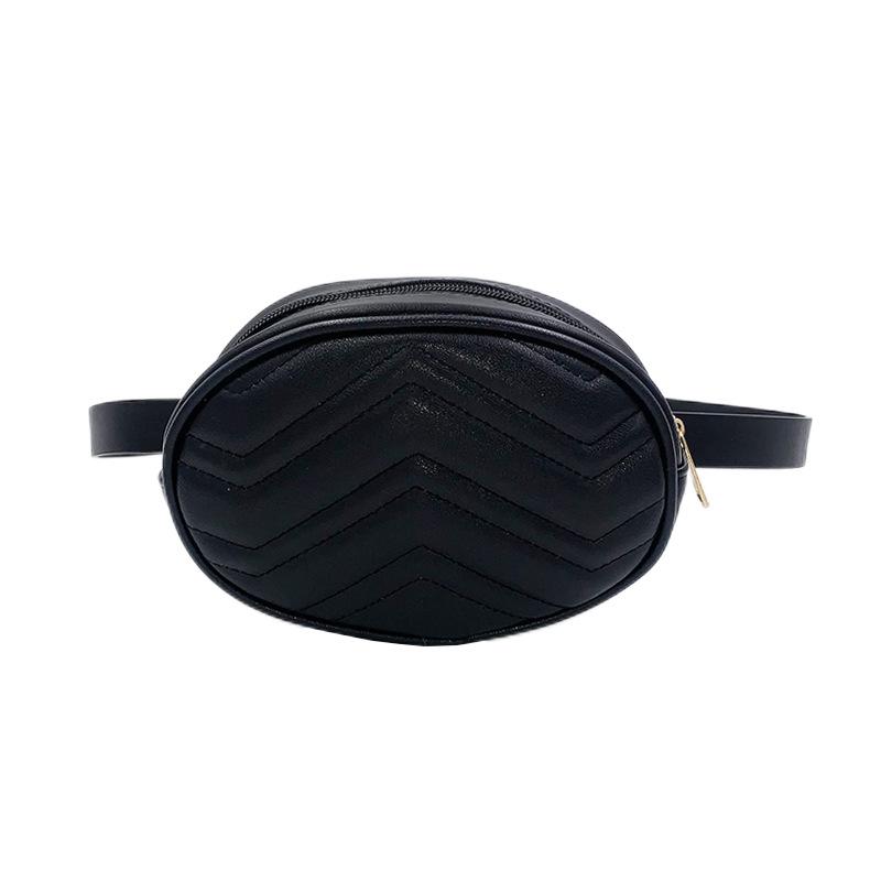 

Oval Waist Bag for Women Crossbody Bags Fashionable Wave Patterned Chest Bag PU Belt Phone Bags