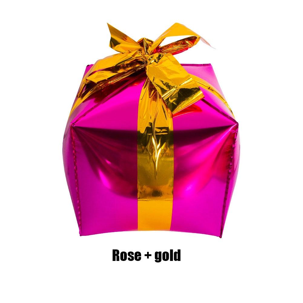 4D Six Sided Gift Box Windmill Cane Shape Aluminum Foil Balloon Birthday Christmas Party Scene Atmosphere Decoration