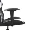 Gaming Chair with Massage Function Black and White Artificial Leather