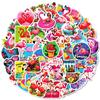 50 Girl Heart Hand Painted Rose Red Flamingo Doodle Decorative Stickers DIY Refrigerator Skateboard Helmet Stickers