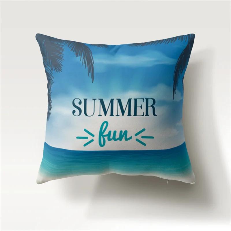 Summer Beach Sunset Landscape Pillowcase 45x45cm Sofa Chair Bedside Car Cushion Cover Bedroom Room Living  Home Decor