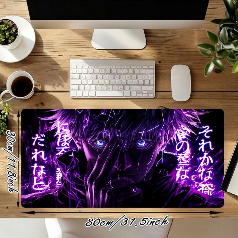 Purple Wolf Xl Gaming Mouse Pad Nonslip Rubber Base Stitched Edge Waterproof Desk Mat For Pc Laptop Gamer Office Computer Accessories C929278