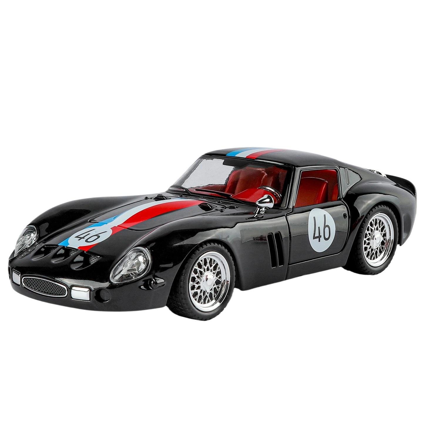 

Масштаб 1/24 Ferrari 250-GTO Металлическая модель автомобиля Симуляция звука и света Ретро Спортивный автомобиль Игрушечный автомобиль Коллекция энтузиастов Подарок Украшение чёрный