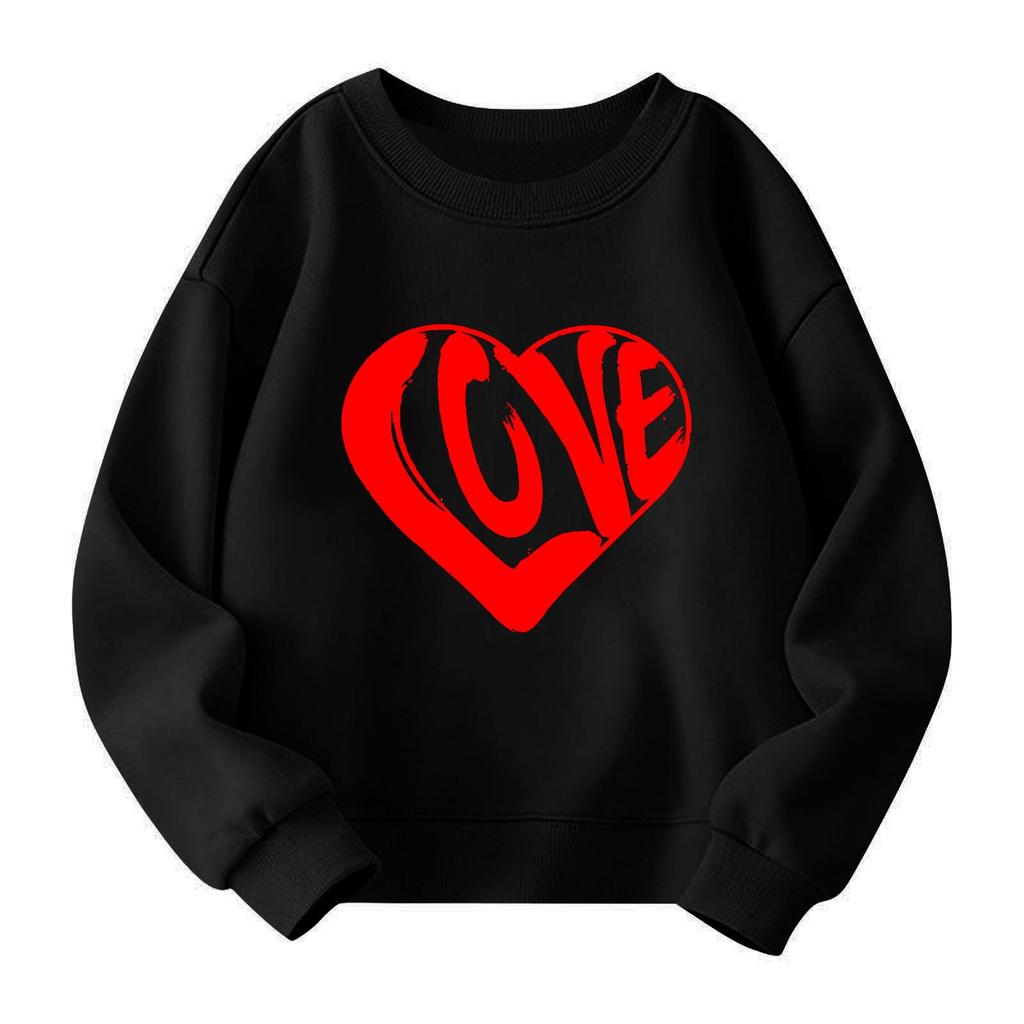 Mädchen Rundhals-Pullover für Kinder Bedruckte Baby-Oberteile Valentinstag