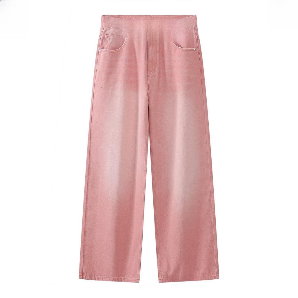 Carmour Denim | Retro Colorful Washed Wide-Leg White Jeans for Men & Women