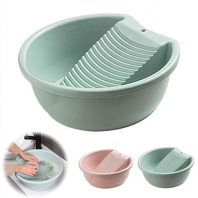 2IN1 Washboard Basin Plastic Thickened Underwear Cleaning Basin Non-Slip Lightweight Laundry Tub For Hand Washing Clothes