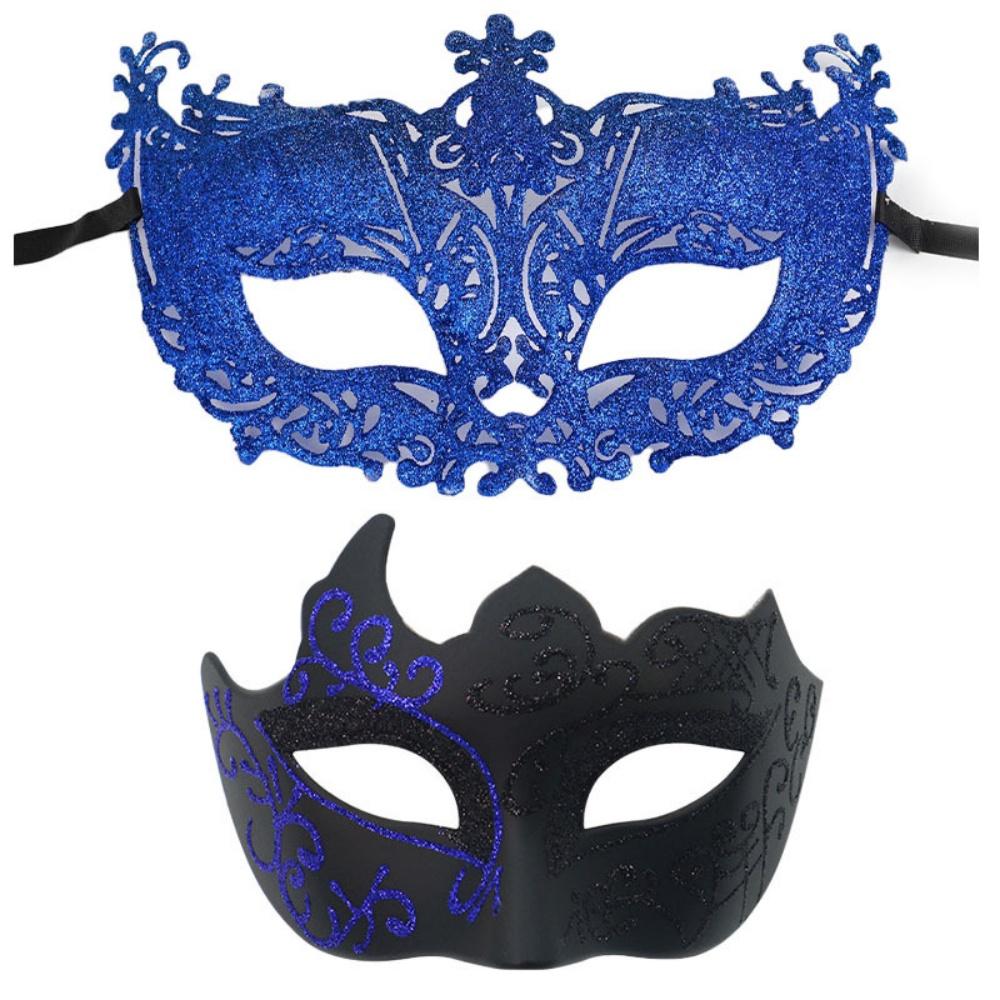 Painted Couple Masks Venetian Masquerade Party Mask Plastic Eye Mask Carnival Performance Party Dance Costume Cosplay Accessorie