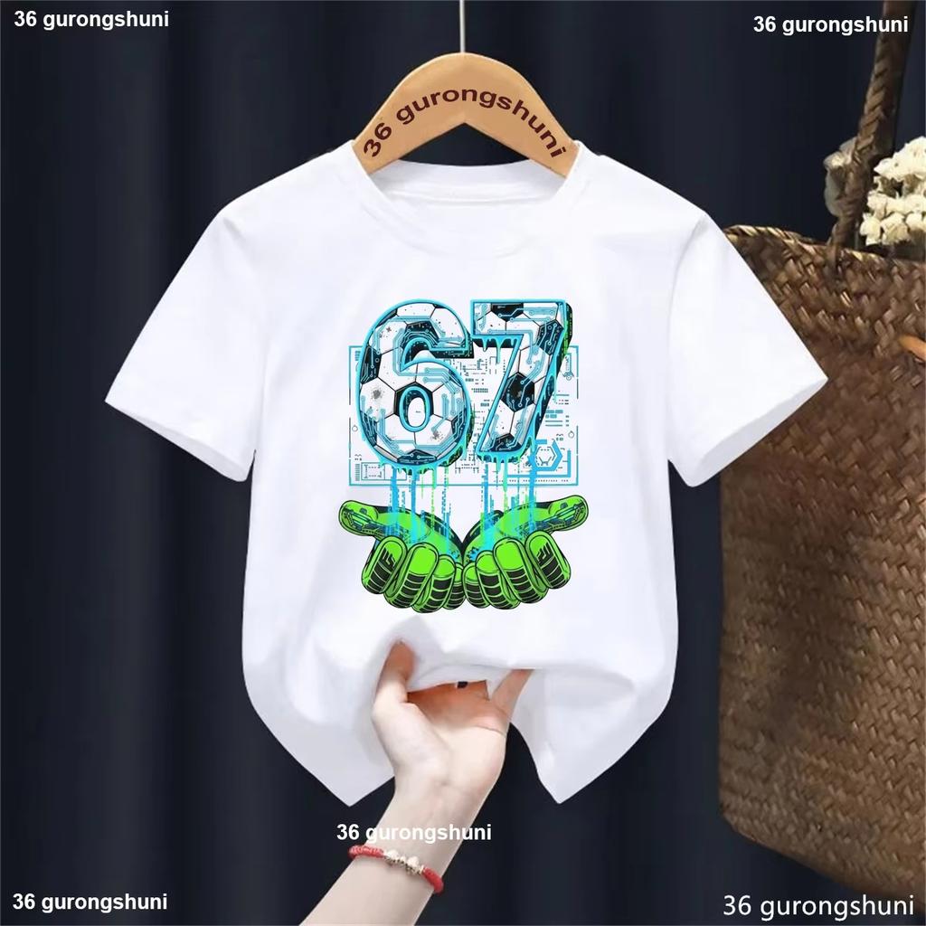 Kids 67 Themed Colorful Print TShirt Soft Cotton Fabric Breathable and Comfortable Ideal for Toddlers and Childrendf0238