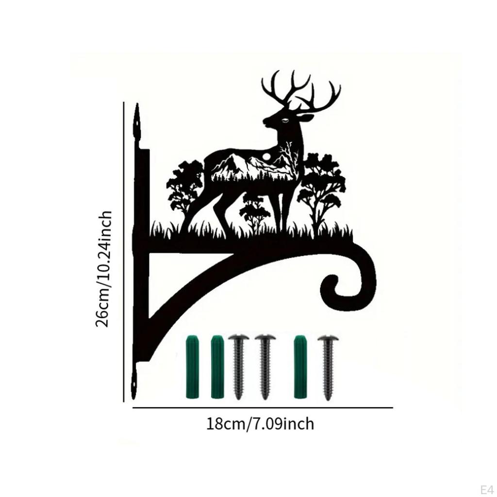 Hängender Pflanzenkorb Eisenhalterung Tier Silhouette Stabil mit Schrauben Multifunktional für Balkon