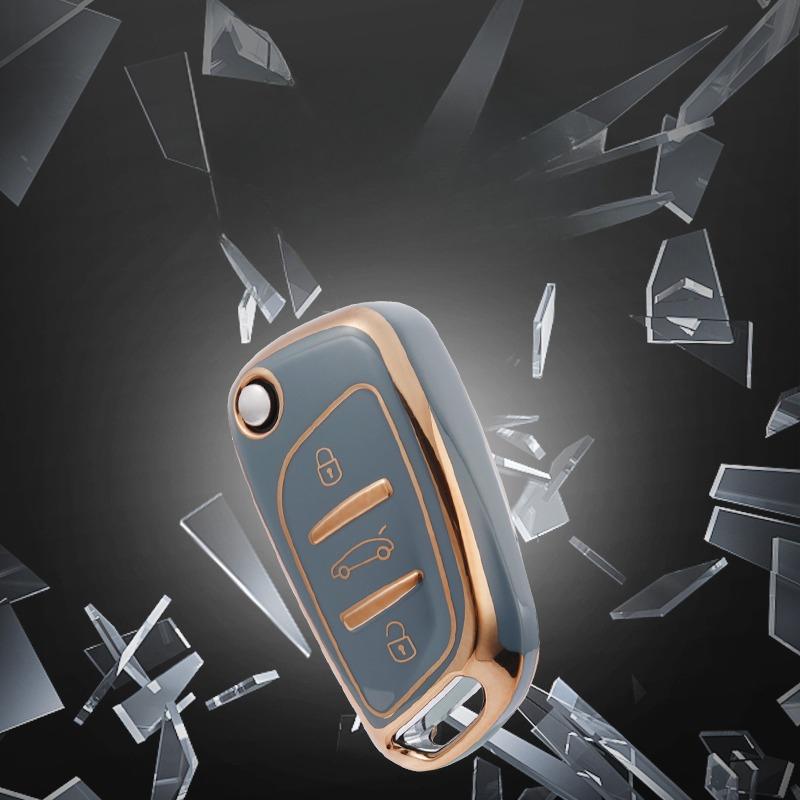 Soft TPU Remote Key Cover Case Shell Fob for Peugeot Citroen C1 C2 C3 C4 C5 DS3 DS4 DS5 DS6 Car Styling Accessories Keychain