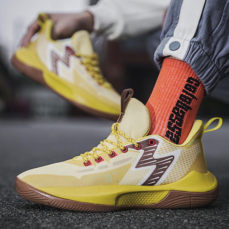 new low-top middle school and youth breathable sports shoes actual wear high elastic non-slip basketball shoes men