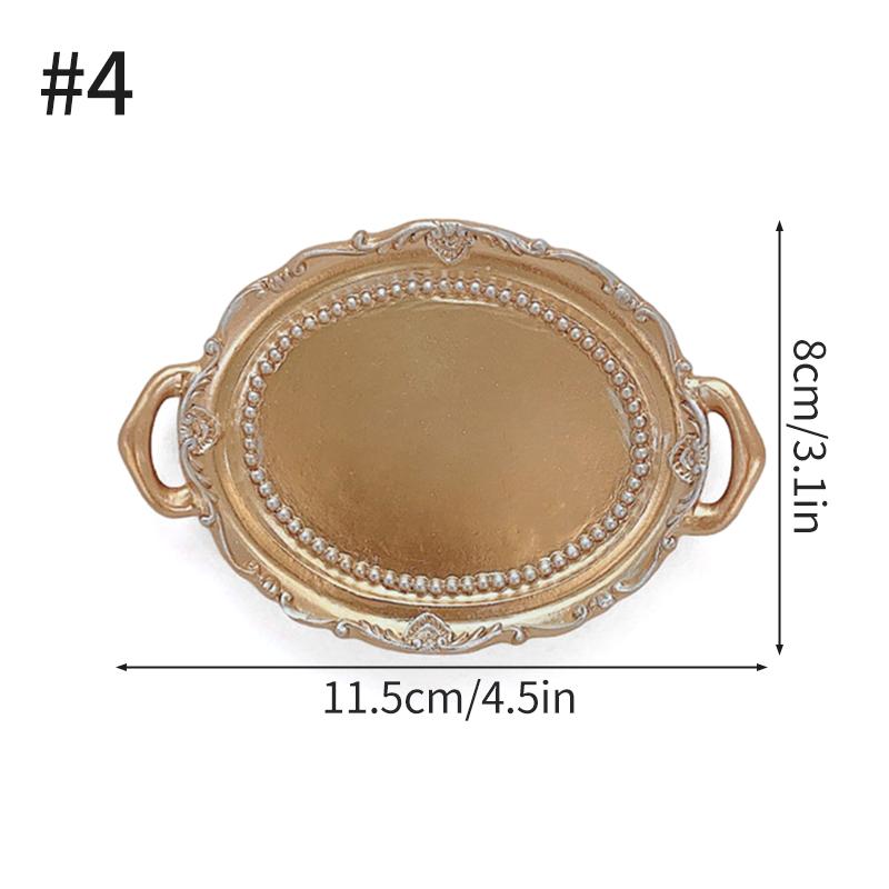 European Retro Storage Tray Resin Candle Jewelry Earrings Display Jewelry Storage Decoration Tray Resin Dish Plate Photo Props
