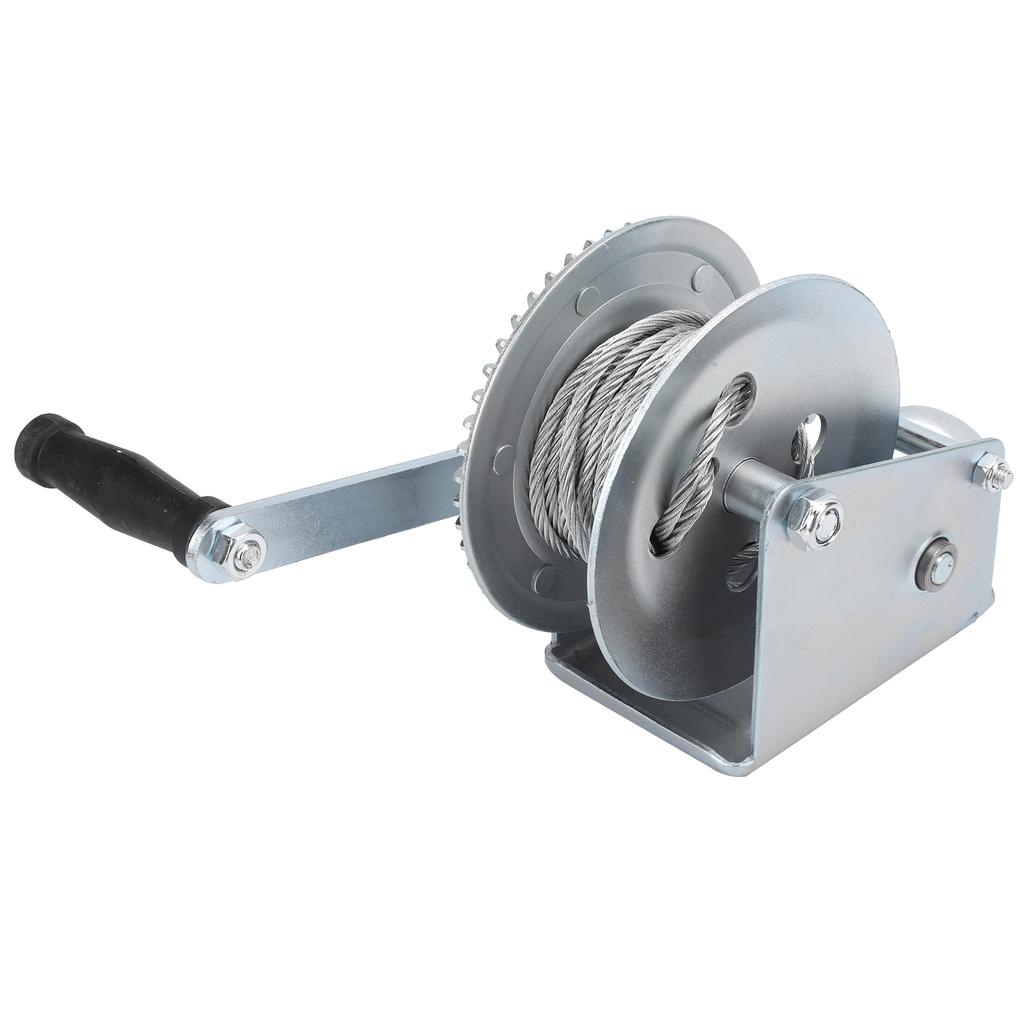 Troliu manual cu autoblocare, cu manivelă, pentru sarcini mari, cu cârlig de ridicare, 1600 lbs