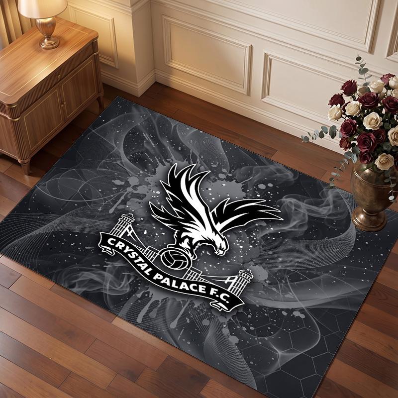 Tappeto in Velluto di Cristallo con Stampa del Crystal Palace Football, Comodo Assorbente d'Acqua Antiscivolo Tappeto per Pavimenti Interni