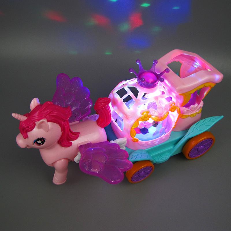 Pony Trailer Children's Early Education Educational Toys Electric Light Music Colorful Universal Animal Toys