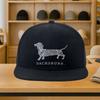 Dachshund Dog Word Cloud Print Baseball Cap Polyester Flat Brim Snapback Hat Casual Unisex Adjustable
