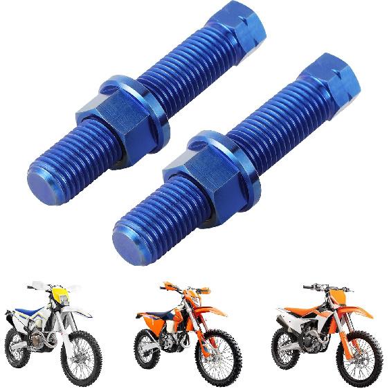 

Titanium Alloy Chain Adjuster Bolt M10 Rear Axle Bolts Universal for KLX KX CRF CR YZ TTR DRZ WR RM RMZ Motorcycle Dirt Bike Chain Tensioner Bolt синий
