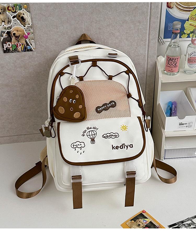 College Junior High School Students' Cute Ins Schoolbag Light Backpack Large Capacity Japanese Fresh Girl Backpack