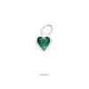 S925 Sterling Silver Blue Green Pink Heart Zircon Pendant for Fine Jewelry DIY Making Charms