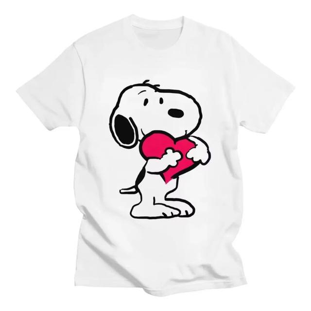 Camiseta Estampada De Desenho Animado Snoopy Hugging Heart XXXL