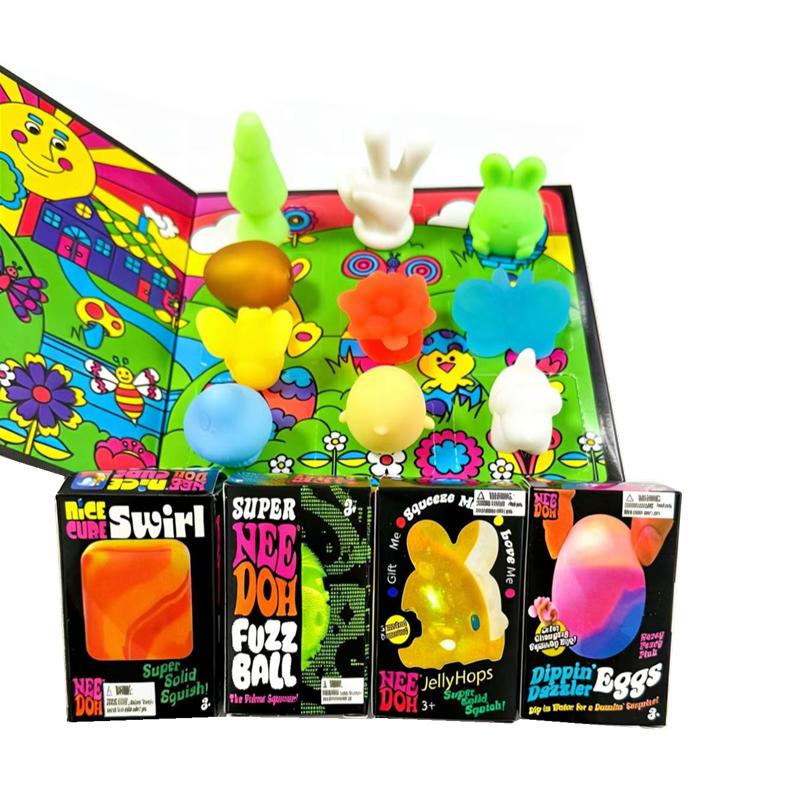 Latest caja Sorpresa Needoh Super Needoh Fuzz Sphere Jelly Hops Dippin' Dazzler Eggs Super Solid Squish Easter Theme