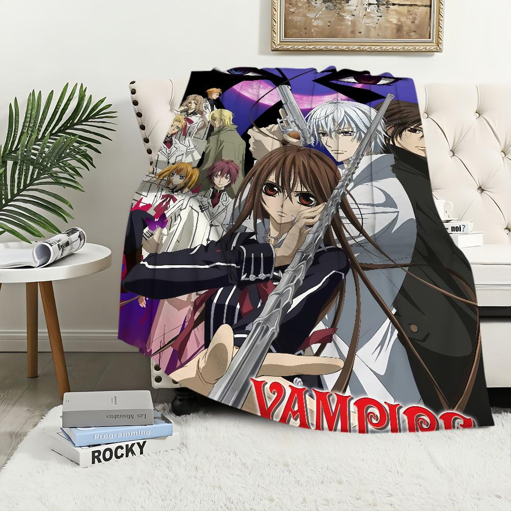 manga classic anime cool art v-Vampire Knight Flannel warm soft plush blanket for sofa living room office bedroom travel gift