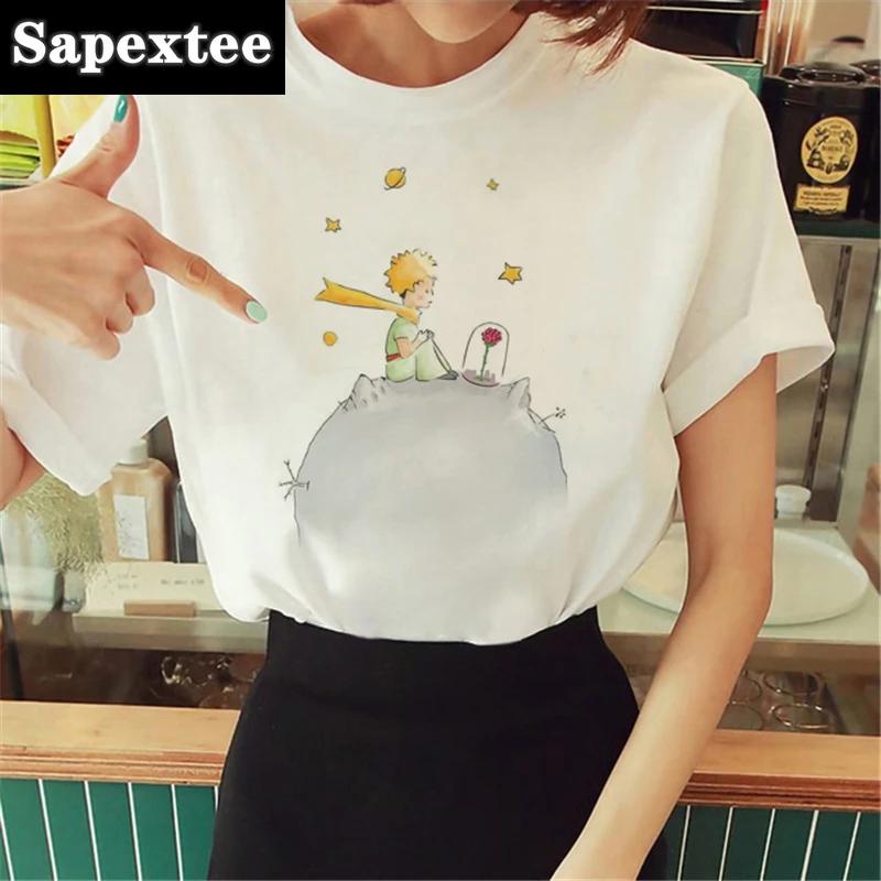 Neue Ankunft Der Kleine Prinz Gedruckt T-shirt Rundhals Kurzarm T-shirt Weibliche Harajuku Damen T-shirts Casual T-shirt Frauen