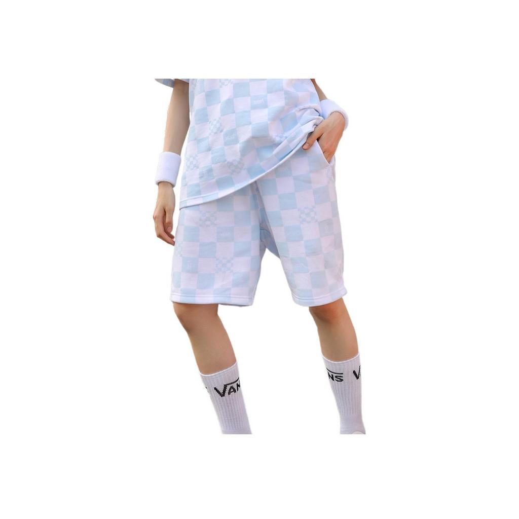 Vans Checkerboard Drawstring Sports Straight Leg Shorts Unisex Shorts Blue VN0A7PZDBSS
