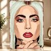 Lady Gaga Portrait Illustration Personalized D Textured Metal Poster Wall Art Vintage Tin Signs for Home Decorations Room Decor