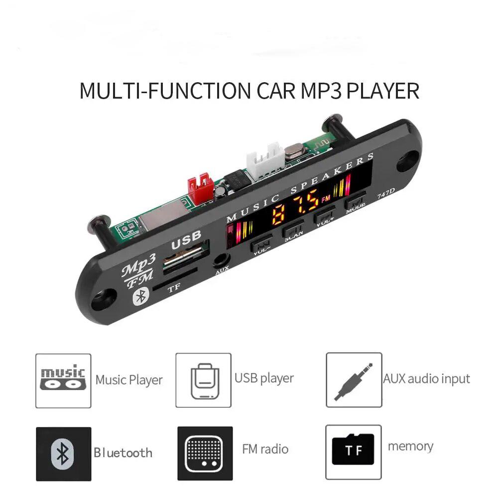 Placă de decodor MP3 WMA 9V-12V Wireless Bluetooth 5.0 Player muzical auto USB AUX TF Modul radio FM cu telecomandă