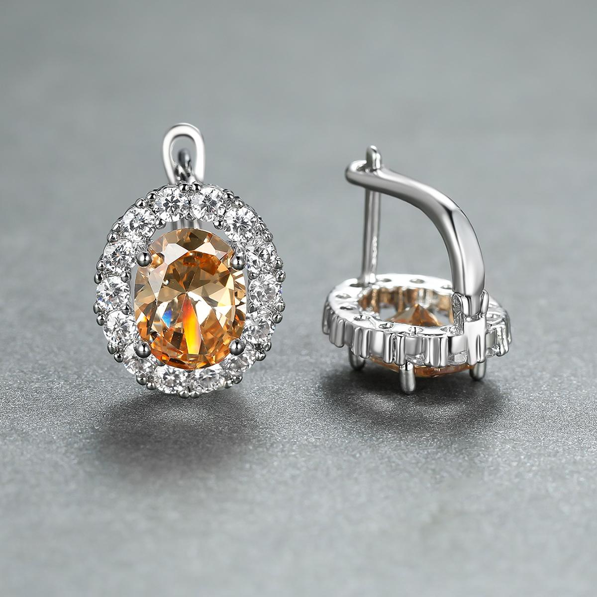 

Роскошные серьги-капли с фиолетовым камнем и золотым цветом, серьги-подвески для невесты, обручальные украшения для ушей шампанского/серебряный