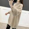 Große Größe Tops Frauen Herbst und Winter Verdickt Warm Lose Pullover Pullover Einfarbig Bequeme Dehnbare Plüsch Top