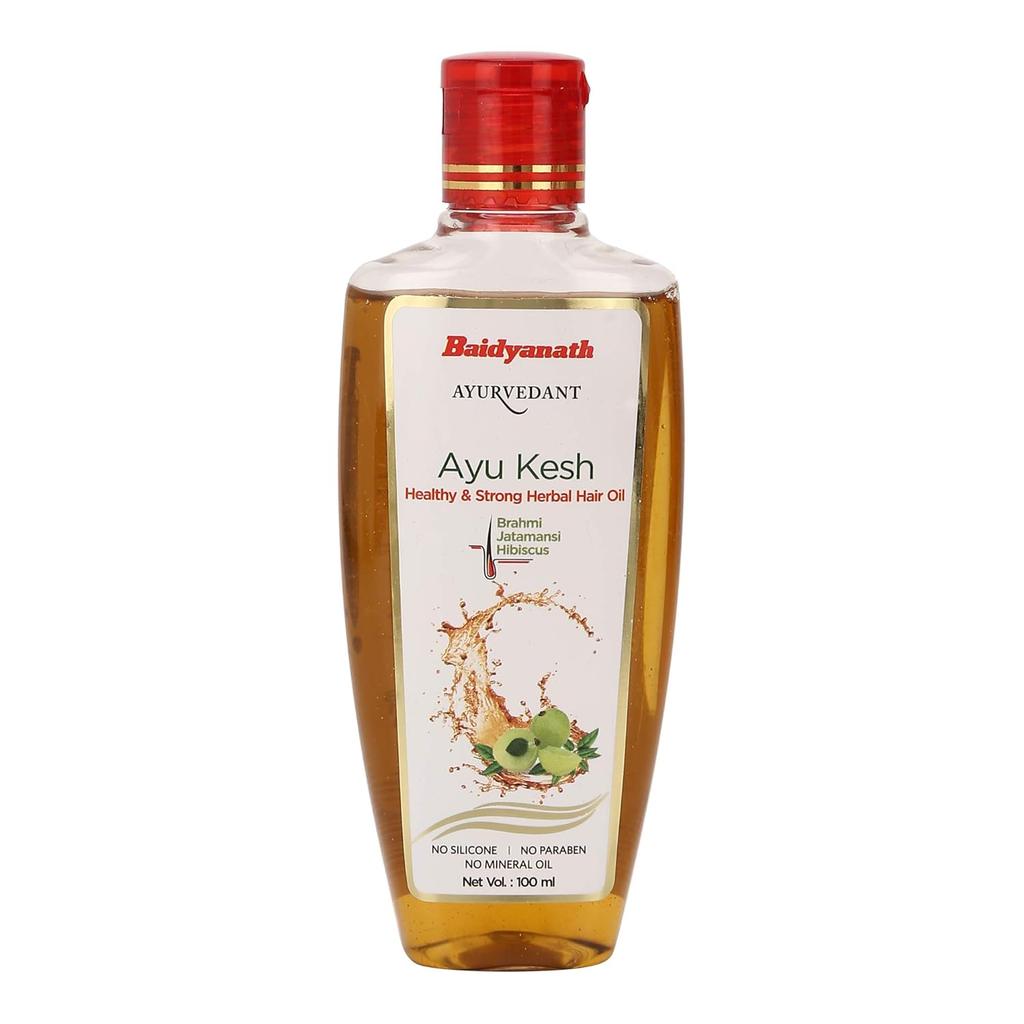 Baidyanath Ayu Almond Non Sticky Herbal Hair Oil 100 Ml | Nourishing Lightweight Oil For Strong, Shiny, Smooth Hair & Scalp Care