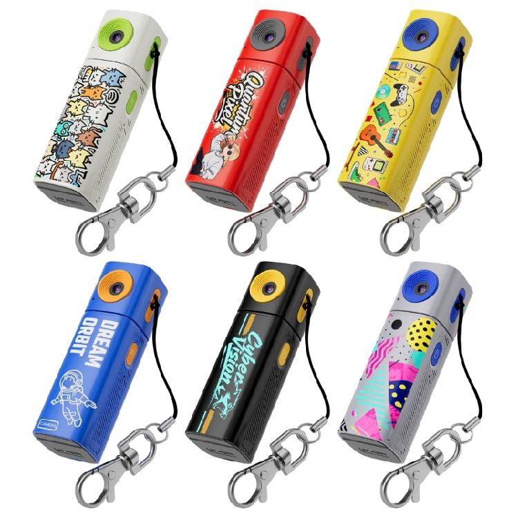 Modischer Daumenkamera-Schlüsselanhänger mit Typ-C-Ladefunktion & Tonaufnahme-Funktionen Kleine Schlüsselringe Kamera-LCD-Bildschirm