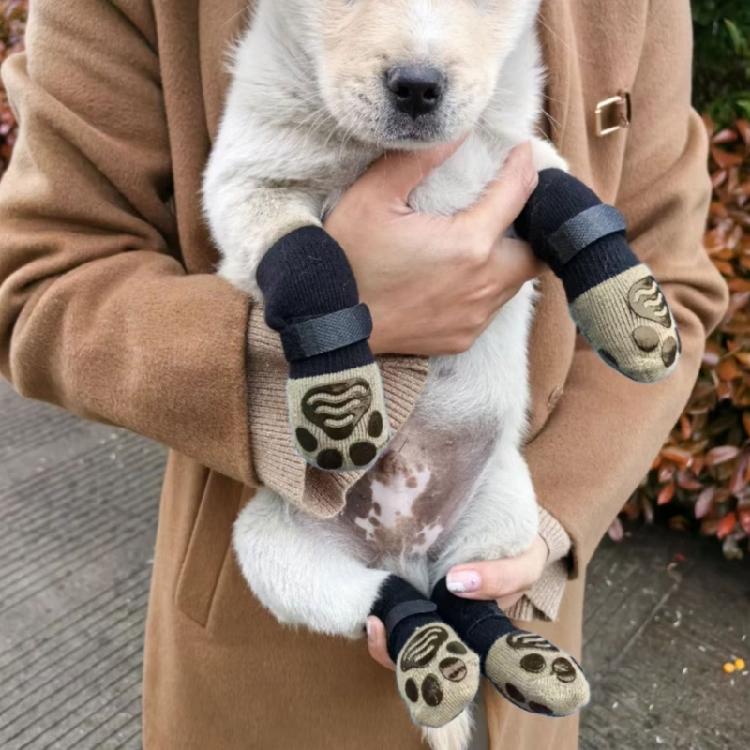 2 Paar Hondensokken Voetbedekking Huisdier Winterschoenen Antislipzolen Outdoor Laarsjes