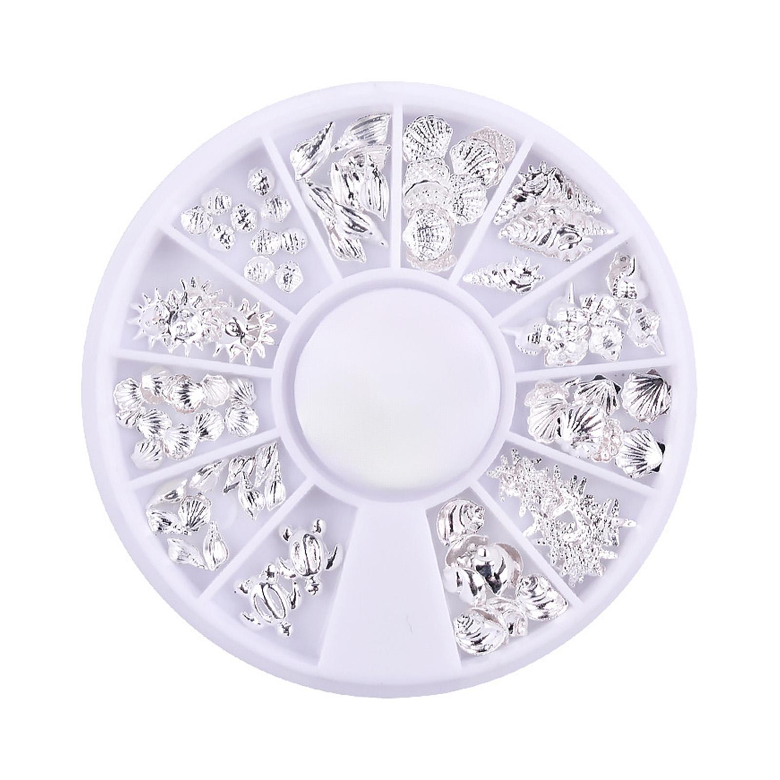 

Metal Stud Sea Series for Shell Starfish Shape Alloy Nail Art 3D Decor Star Starfish Seashell Manicure DIY Decals Filler серебряный