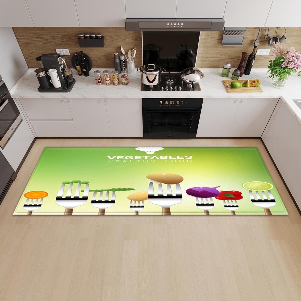 Kitchen Mat Entry Door Mat Bedroom Carpet Corridor Bathroom Non-slip Floor Living Room Pattern Rug