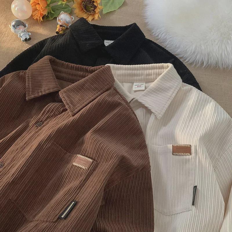 2023 Men's Retro Corduroy Long-Sleeve Shirt Jacket - Autumn Trendy Loose Fit