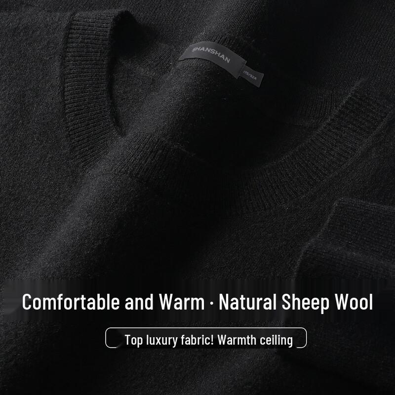 SHANSHAN Men's Wool-Blend Long Sleeve Crew Neck Knit Sweater