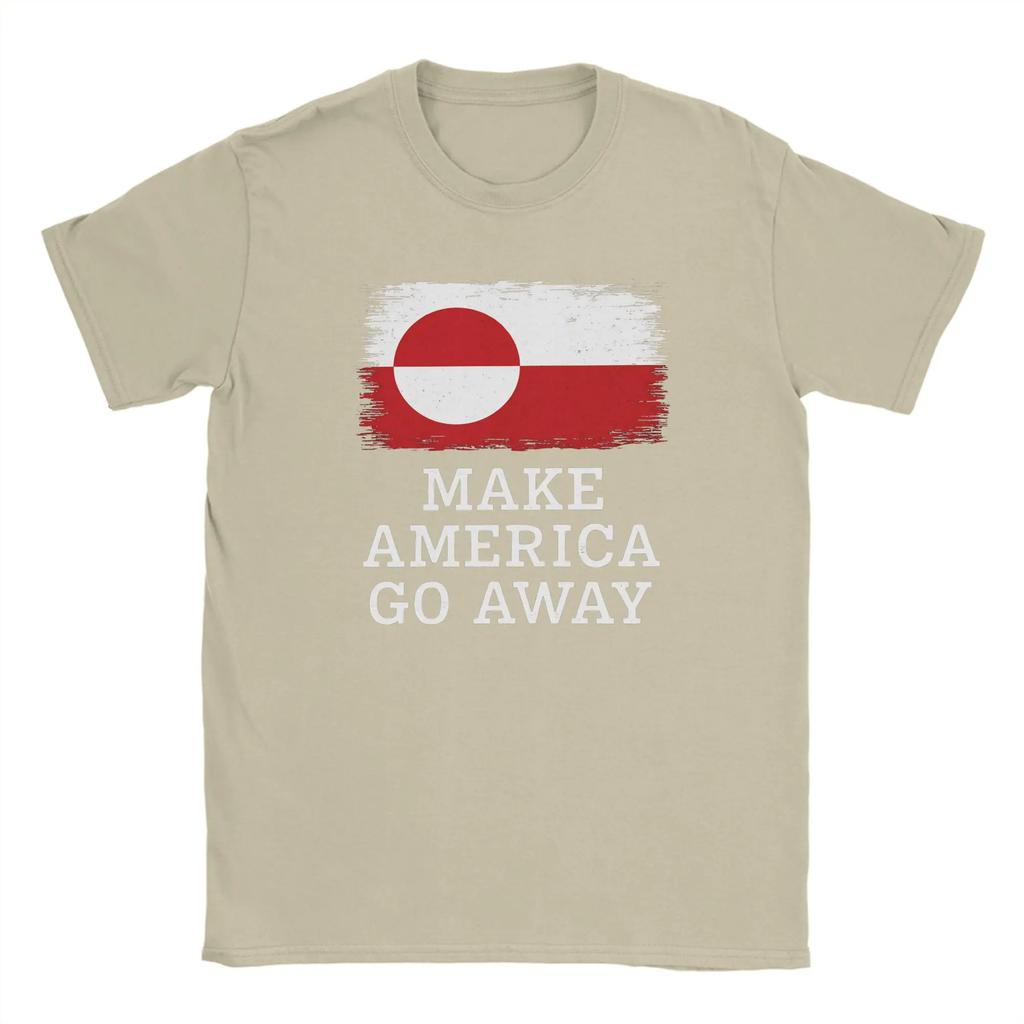 Oversized T Shirt Summer Make America Go Away Leisure Tshirts Greenland Flag Cotton Tshirt For Unisex Y2k Short Sleeve Clothing