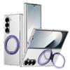 Custodia Magnetica per Telefono con Cavalletto Rotante a 360° Ricarica Wireless Galaxy Z Fold8 Fold7 Fold6 Cover Trasparente in PC