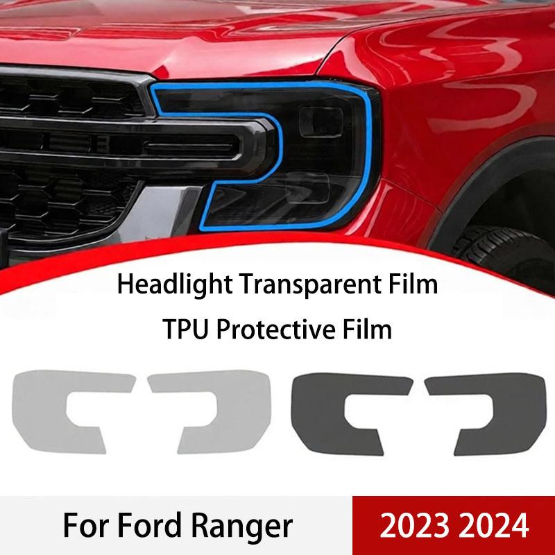 For Ford Ranger 2024 T9 Wildtrak Raptor Car Headlight Protective Film Transparent Pre Cut Anti-Scratch TPU Sticker